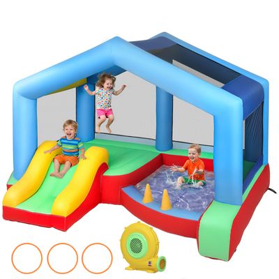 AIYAPLAY Château Gonflable 6 en 1 avec Soufflerie pour 4 Enfants 3-8 Ans