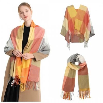 Écharpe Châle Ultra Longue Et Large Rose & Orange Légèrement Froissée - Qualité Supérieure - Neuf Sans étiquette