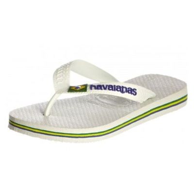 Tongs - Havaianas - Brasil Logo - Enfant - Blanc - Tranche colorée