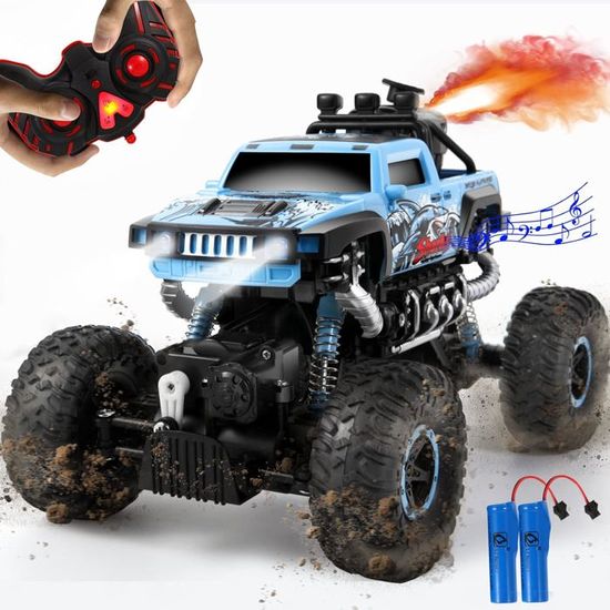Voiture Télécommandée Tout-Terrain Rock Crawler 1:10 4x4 Avec Lumières - Jouet Électrique Pour Enfants Et Adultes