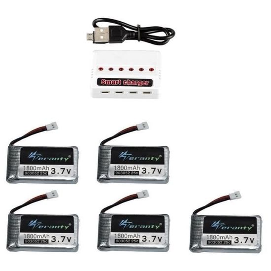 Lot De 3 Batteries Lipo 1S 3,7V 600mAh 20C – Pour Drone Syma X5 Et Quadricoptères