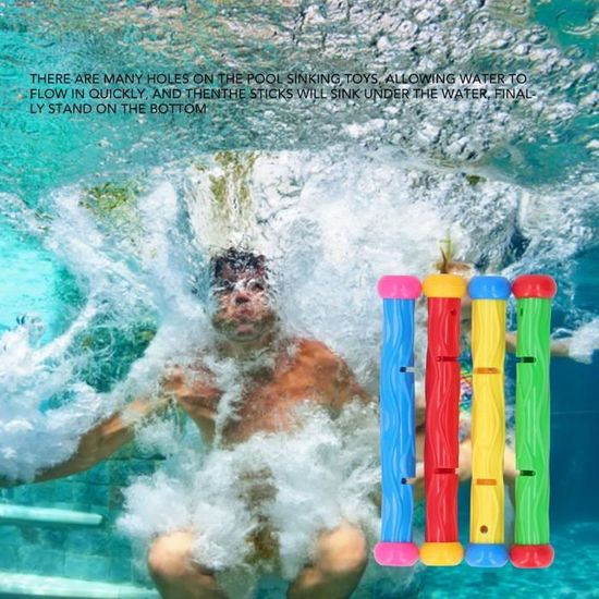 Set D'anneaux Et Bâtons De Plongée En PVC Pour Piscine – Jouets Flottants Et Coulants Pour Apprendre à Plonger – Exercice De Natation Et Jeux D'été Pour Enfants – Réutilisable Et Sécurisé