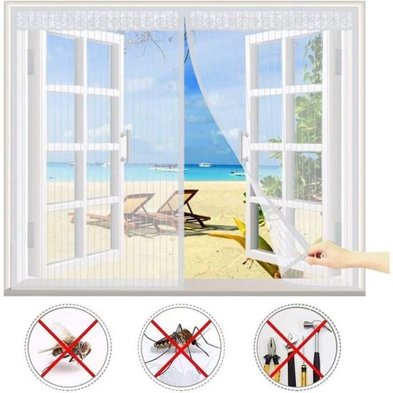 Moustiquaire Magnétique 215x190cm Noir Rideau Magnétique Anti-moustique Adsorption Magnétique Pliable Lair Peut Circuler Librement-for