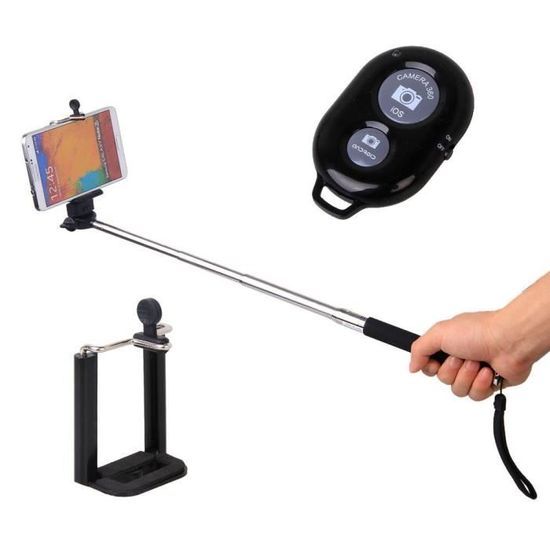 Perche Selfie Télescopique Pour Sony Xperia XA2 Ultra - Monopied Jusqu'à 45cm - Connecteur 3.5mm