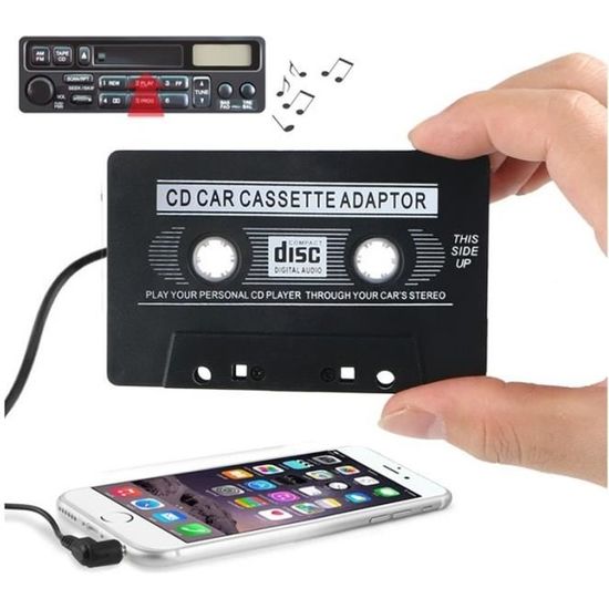 Adaptateur de Cassette de Cordon, Conception Classique 3,5 Mm Adaptateur de  Cassette de Voiture Son Stéréo pour Téléphones pour Haut-Parleur de Voiture  pour Tablettes 