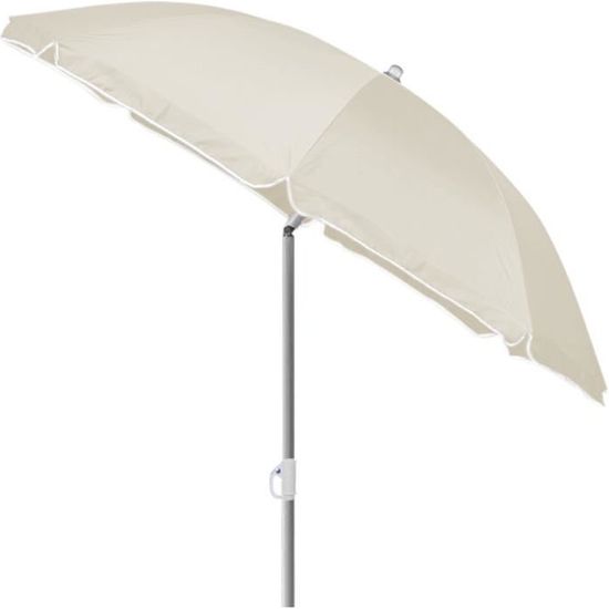 Parasol inclinable beige réglable et hydrofuge 200cm Parasol de plage pare-soleil pour jardin terrasse