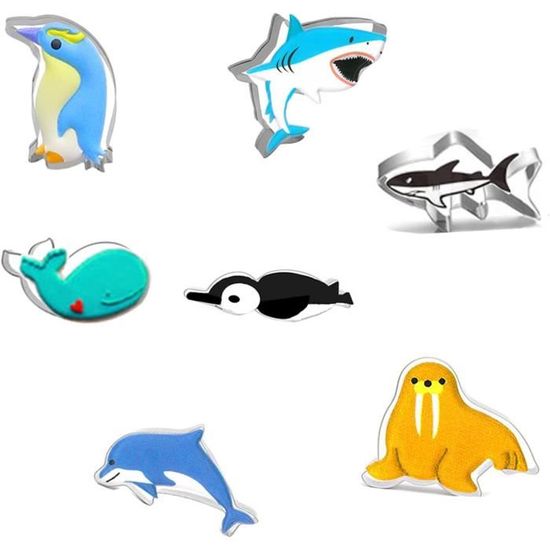 Lot De 8 Emporte-Pièces Animaux Jungle | Léopard, Éléphant, Girafe, Lion - Pour Décoration Gâteaux, Biscuits