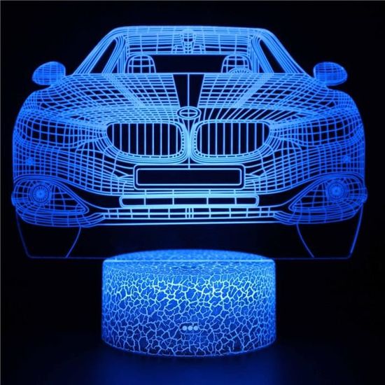 Lampe à poser,Lampe LED 3D en forme de voiture,7-16 couleurs,lumière  d'ambiance,idéal pour la chambre - Type Controller 16 Color-4 - Cdiscount  Maison