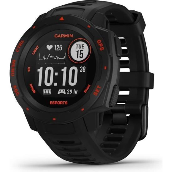 GARMIN Instinct Esports Edition - Montre Cardio GPS Gaming - Noire lave