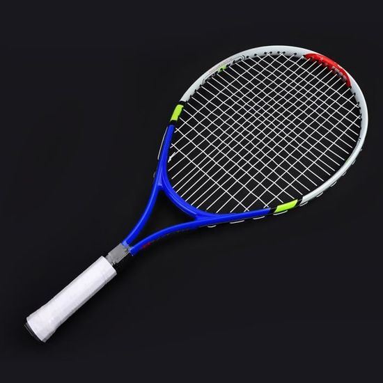 BEF Raquette de tennis simple à cordes durables pour l'entraînement des enfants (bleu)
