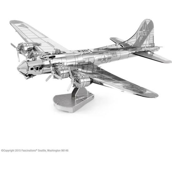 Maquette métal - Avion B-17 Flying Fortress - Métal Earth - 2 plaques - Acier argenté