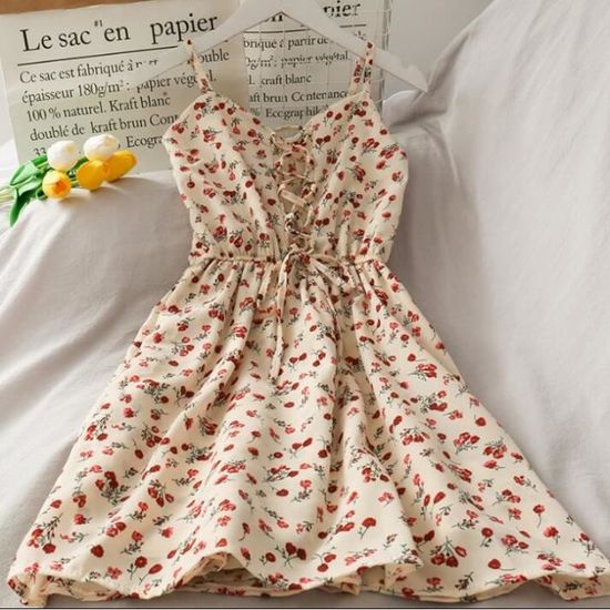 Robe D'été Kc Parker Fille Taille 7 - Abricot, Sans Manches, En Lin Et Coton - Printemps/Été