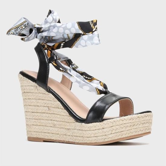 Chaussure compensée deals avec ruban