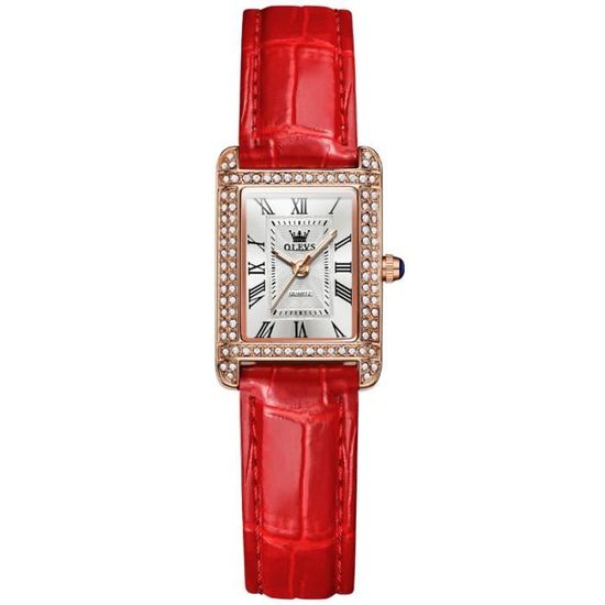 Montre-bracelet Unendlich U Pour Femme - Cuir PU, Chiffres Romains & Arabes, Double Affichage - Idéal Cadeau Noël - 5