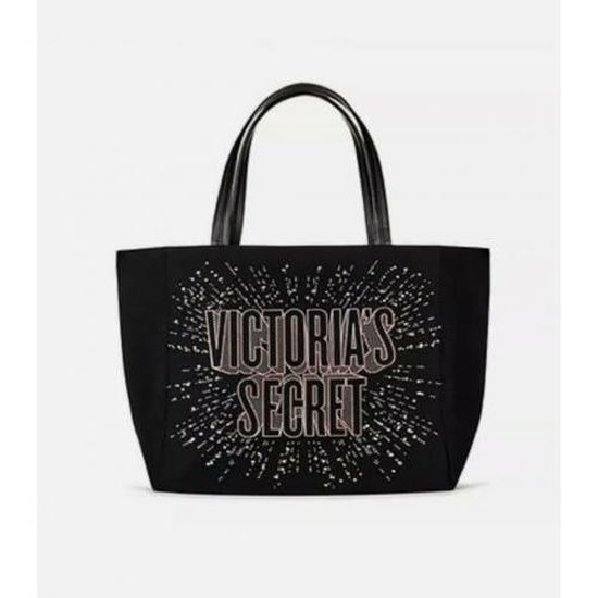 Victoria s Secret Toile Noire TOTE BAG Cdiscount Bagagerie