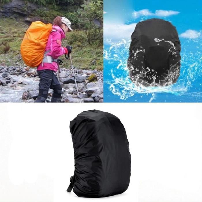 Housse Anti-pluie/poussière/déchirure Couverture Protection Sac à Dos Randonnée Noir