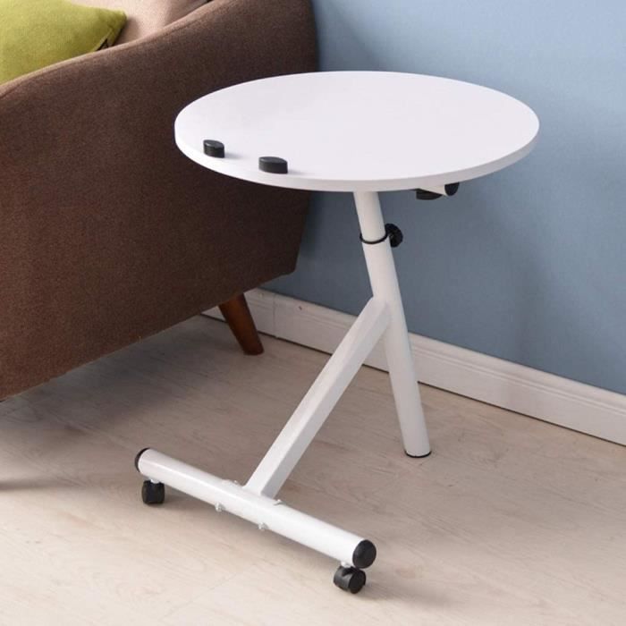 ZFF Table basse détachable, table de salon minimaliste moderne, rond relevable multifonctions (Color : White) 170289