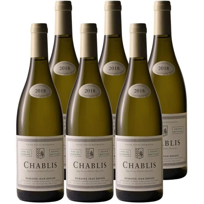 Chablis Blanc 2018 - Domaine Jean Defaix - Vin AOC Blanc de Bourgogne - Lot de 6x75cl - Cépage Chardonnay256