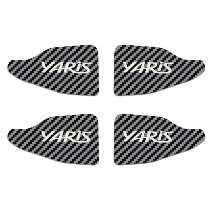 Décoration Véhicule,4 pièces pour Toyota yaris accessoires de voiture en fibre de carbone motif porte bol - Type Carbon fiber