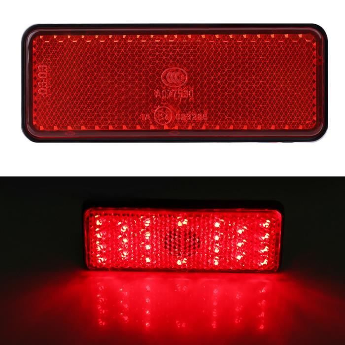 YOSOO feu stop LED Universel moto Scooter cyclomoteur Rectangle LED réflecteur feu stop feu stop rouge