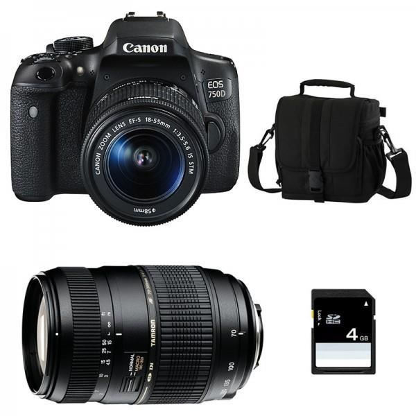 CANON EOS 750D + Objectif EF-S 18-55 mm f/3,5-5,6 IS STM + TAMRON AF 70-300 f/4-5.6 Di