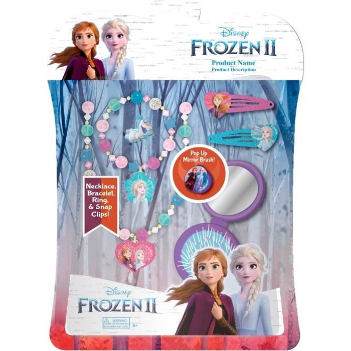 Disney La Reine des Neiges Set 6 Accessoires Cheveux avec Brosse 2 Sets de Cosmétique et Bijoux