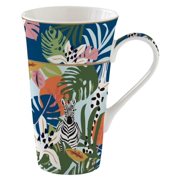 COFFRET MUG EN PORCELAINE 600 ML TROPICAL VIBES - EASYLIFE