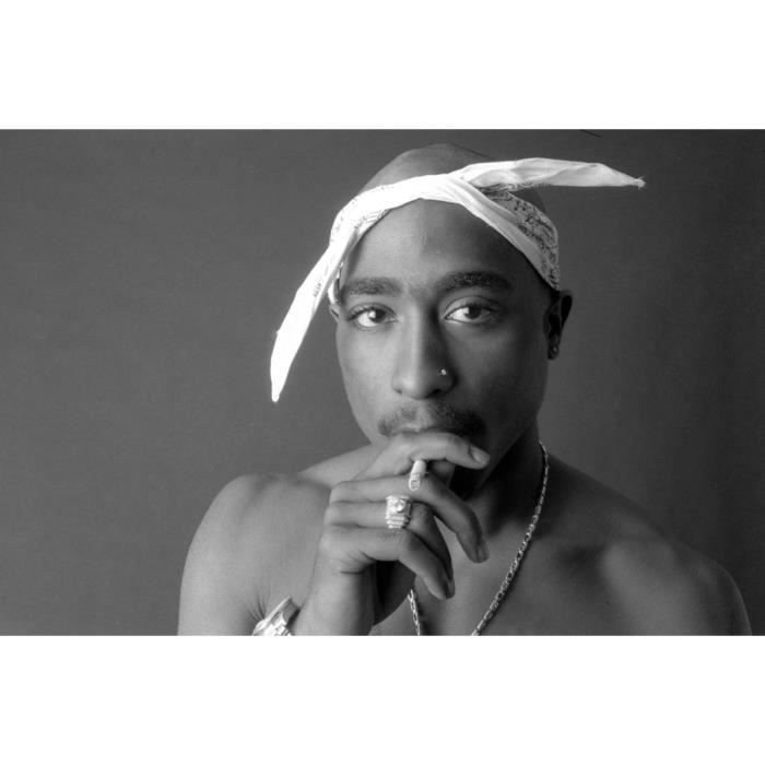 Poster Affiche Tupac Shakur Portrait Bandana Rapper Rap Hip Hop Legend 31cm x 47cm