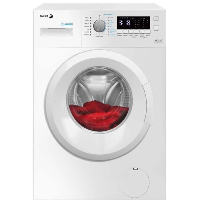 FAGOR Lave-Linge Frontal 7kg 1200Trs/min Programme Steam Power Pro 40 Blanc