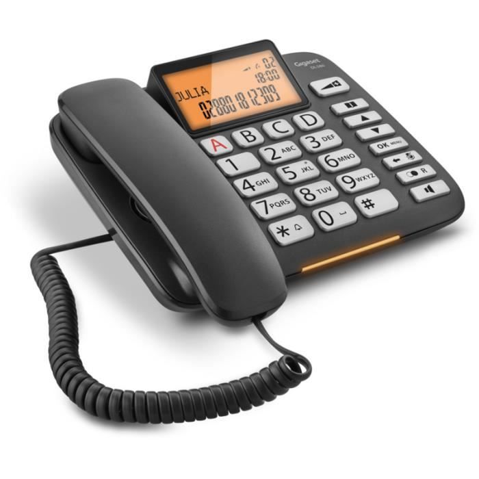 Téléphone filaire Gigaset DL580 Noir