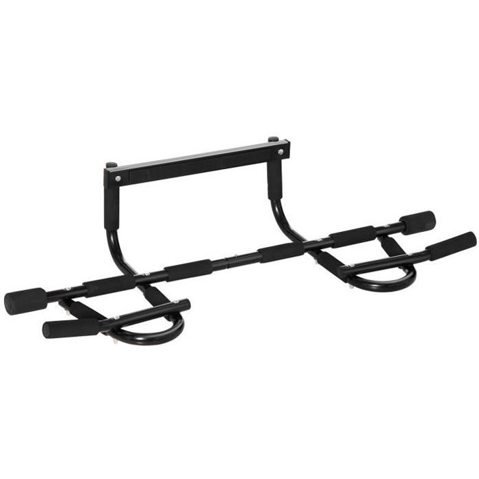 Barre de traction - barre de porte - pull up bar - barre d'étirement musculation pour cadres de porte - acier noir 100x34x26cm Noir