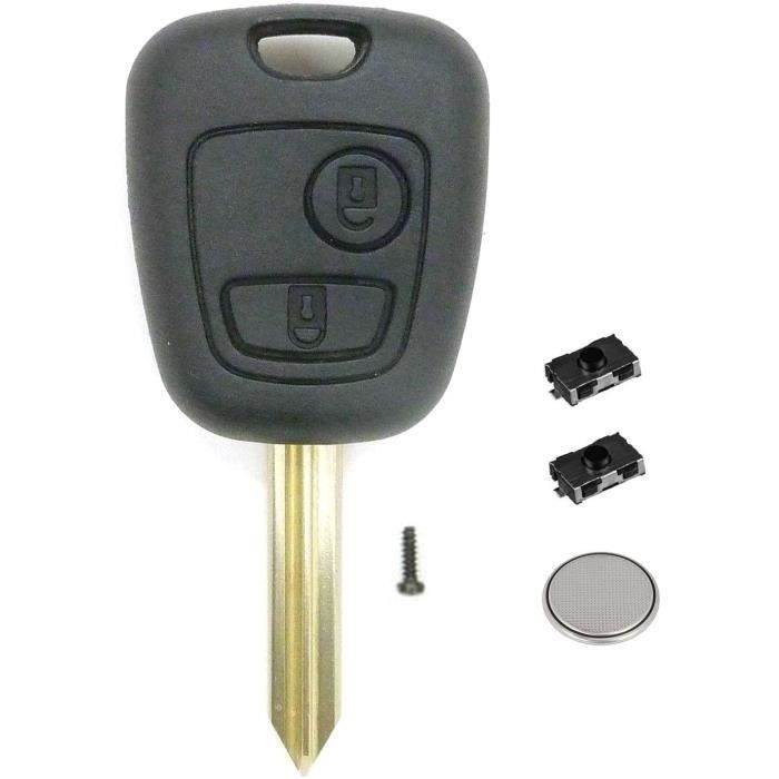 Coque Clé Clef Télécommande pour Peugeot Expert Partner Citroen Saxo Xsara Picasso Berlingo +2 Switchs +Pile