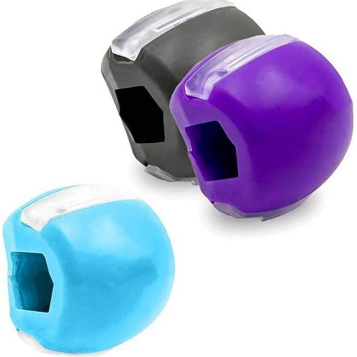 Jaw Exercise Exerciser Fitness Ball Muscle Training Ball Neck Toning Equipment, Purple Black Blue