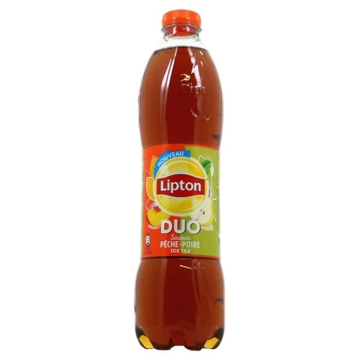 Lipton - Lipton Ice Tea Duo Pêche Poire 1,5L (pack de 4)