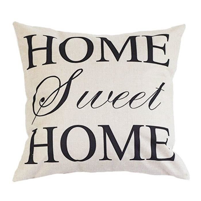 Sweet Home Taie d'oreiller pour canapé DécorationH239