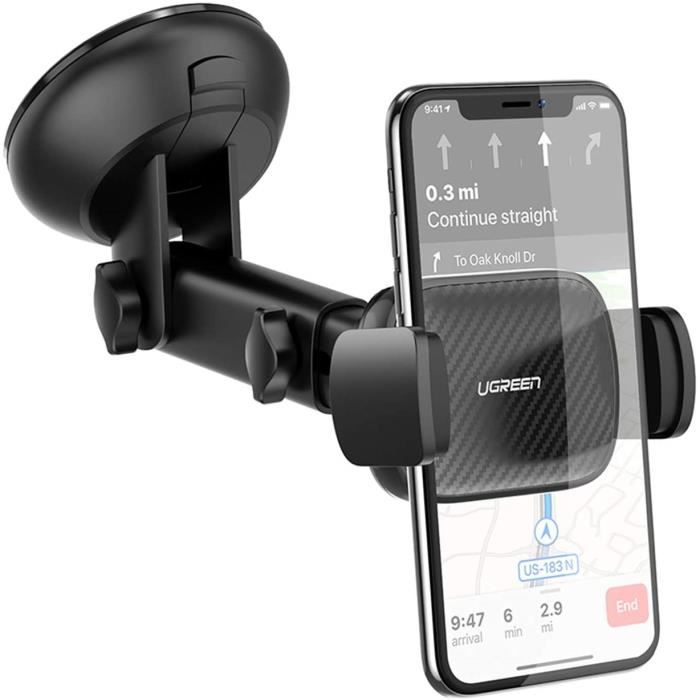 UGREEN Support Téléphone Voiture Ventouse Pare Brise Rotation 360 Degrés