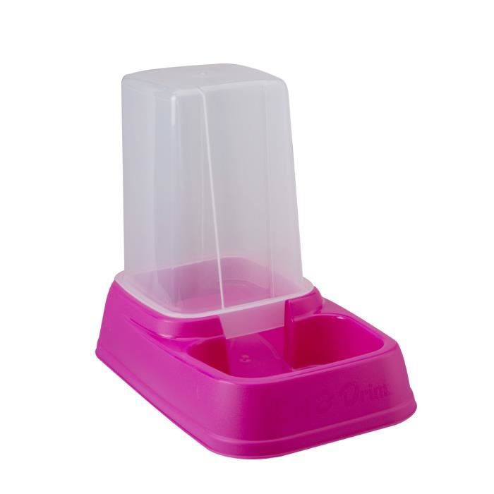 Gamelle distributeur 2 en 1 grand modèle rose 33,5x20x27,5cm