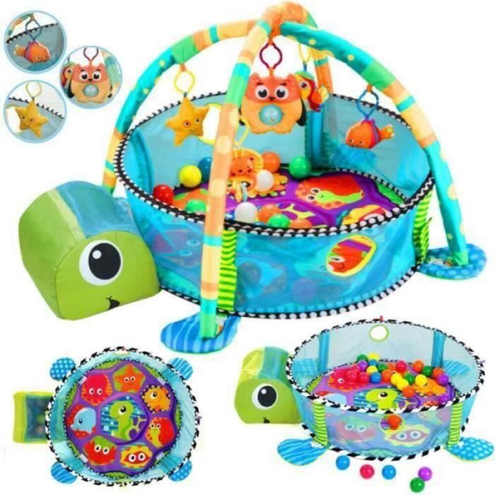 SY29853-Tapis d'éveil bébé évolutif pour fille garçon, Tapis de jeu Dès la naissance, Piscine à Balles Tapis D'Éveil Avec 30 Balle