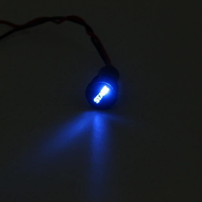za001-LED Ampoules Démarrer (Bleu) 12V 24V 12mm Symbole Tableau de bord Témoin d'avertissement pilote Lampe Voiture Bateau