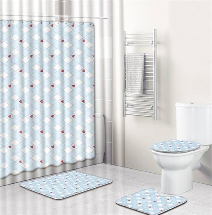 Tapis De Bain Flash – Dimensions 60x90 Cm, Couleur Bleue, Motif Vagues | Pour Salle De Bain Ou Décoration D'intérieur