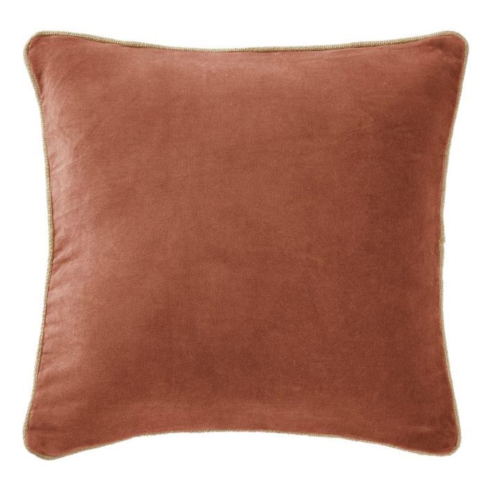 Coussin déhoussable finition galon 45 x 45 cm César Velours de Coton - César Terracotta