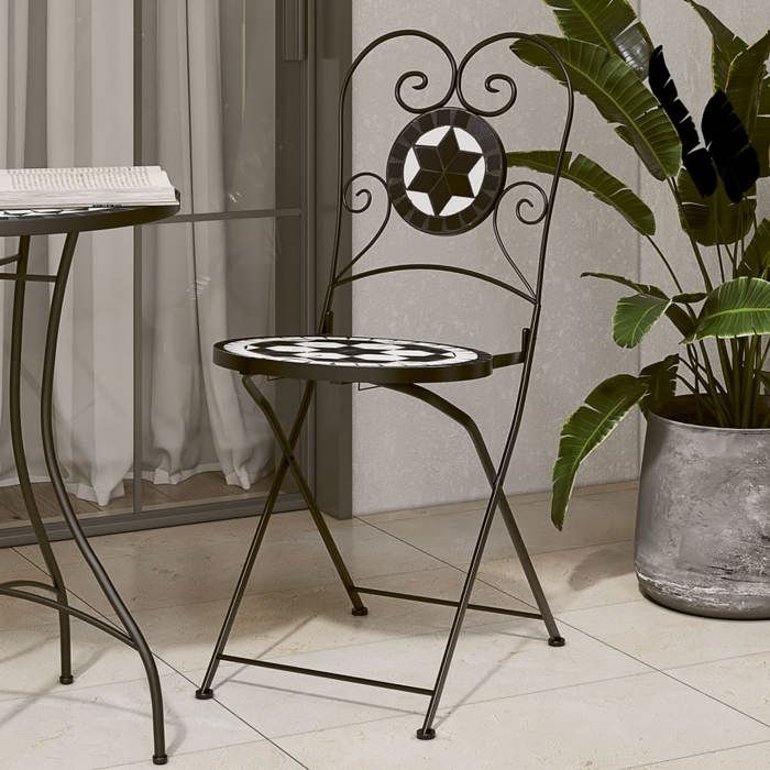vidaXL Lot de 2 Chaises de Bistro Pliables Sièges de Terrasse Chaises de Balcon Meubles de Patio Extérieur et