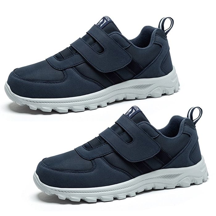 Meilleurs prix pour Chaussures diabétiques bleues pour hommes, largeur extra large, chaussures pour pieds gonflés pour neuropathie, soulagement de la