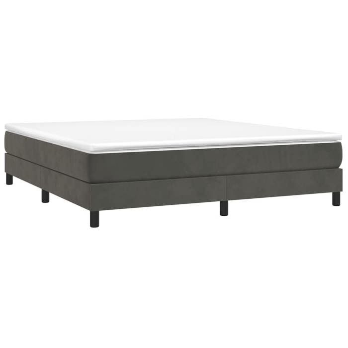 Cadre de lit double - UU - sans matelas - gris foncé - 180x200 cm - velours LL0000151601