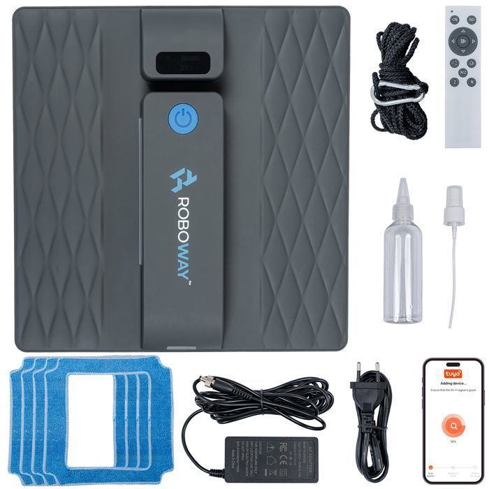 Robot Laveur de Vitres ROBOWAY RW-5 3000pA WIFI 3 Modes Automatique Télécommandé - Roboway