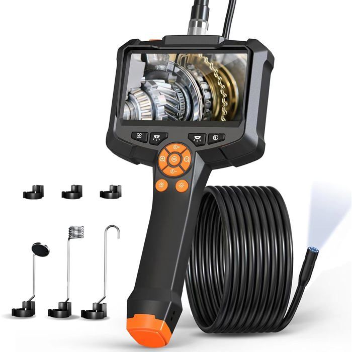 Endoscope Double Objectif 5 M - Caméra HD 1920p - Câble Semi-rigide étanche IP67 - 8+1 LED Réglables - Pour IOS/Android