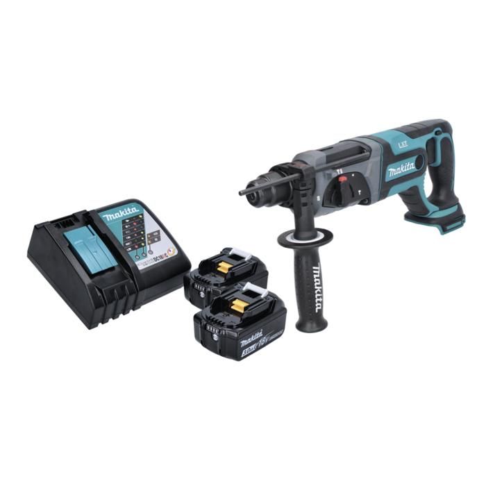 Perforateur sans fil SDS Plus Makita DHR 241 M1 18V Li Ion 2 Joules 2x Batteries 3.0 Ah