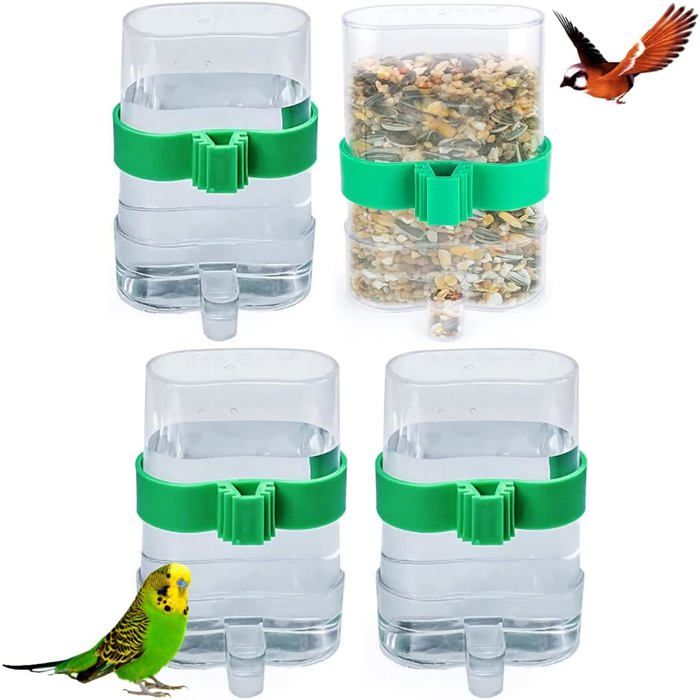 Pièces Distributeur danimaux de Compagnie Automatique Distributeur deau Plastique Transparent Abreuvoir À Oiseaux Automatique