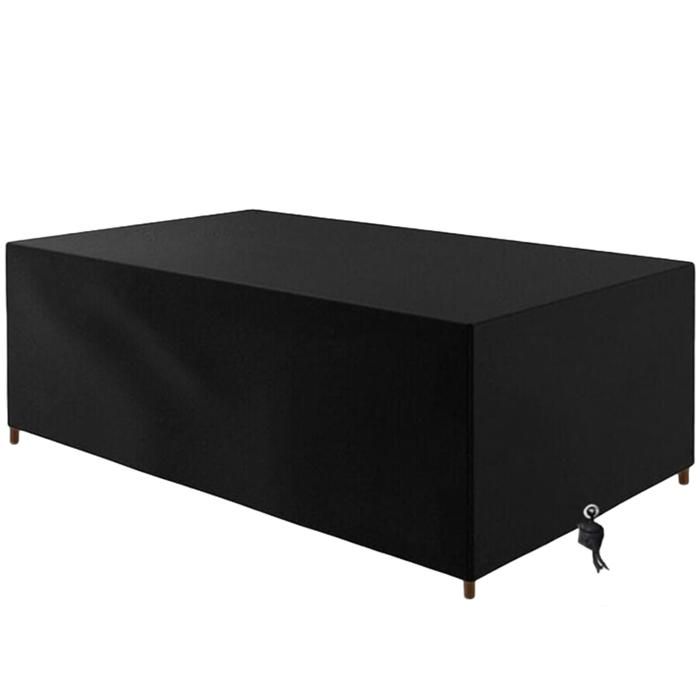 Housse de protection pour table de jardin 210D 210 × 110 × 70 cm pour meubles de jardin tables basses chaises et canapés (noir)