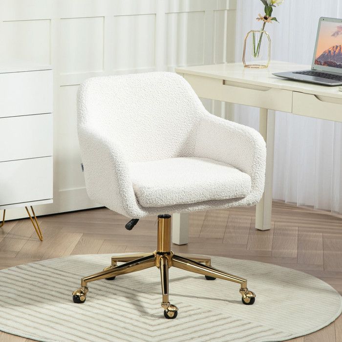 Chaise De Bureau Rotative En Velours Gris - Yaheetech 360°, Réglable, Pour Chambre Ou Bureau